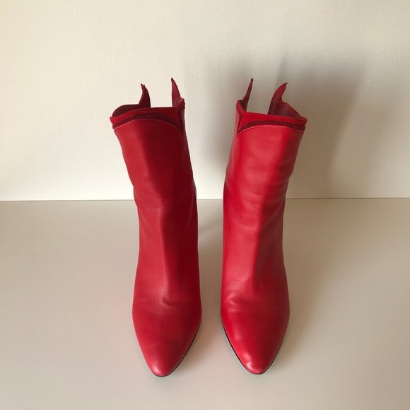 Tamara Mellon Red Ankle Boots - Picture 9 of 11